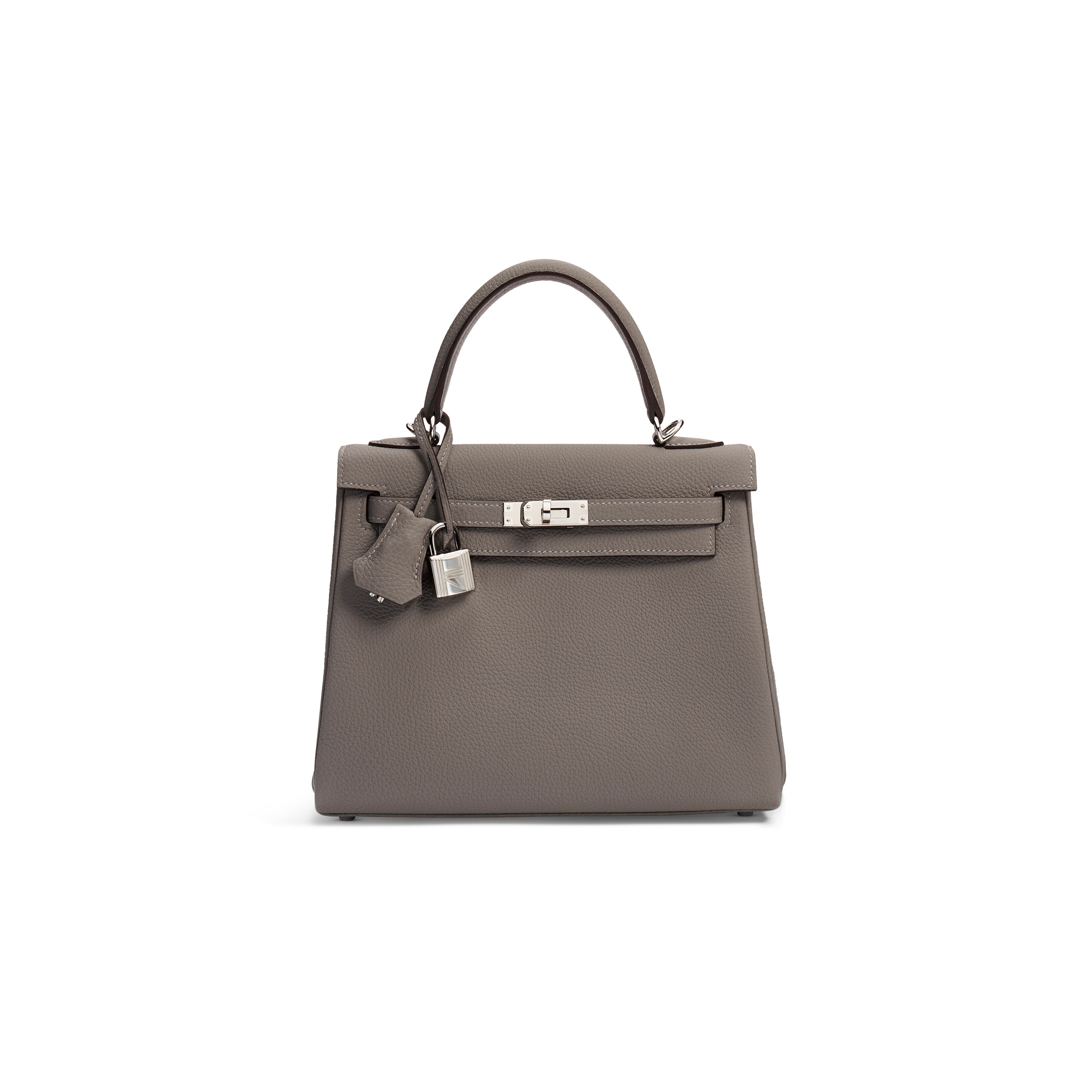 H**mes togo leather retournÉ kelly 25 with palladium hardware (25*17*7cm)